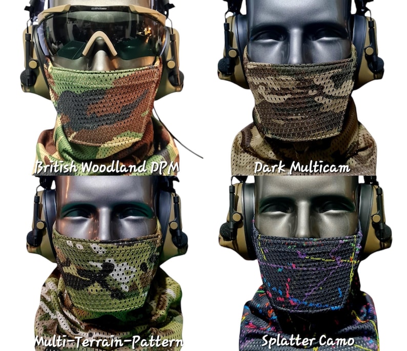 Airsoft Tandskyddsmask [40+ Kamouflage] [Andningsbar] [Justerbar] bild 11