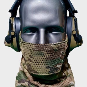 Airsoft Delta Mike Style Fully Breathable Mesh Snood Face Protection Mask [MULTICAM]