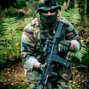 Airsoft Tandskyddsmask [40+ Kamouflage] [Andningsbar] [Justerbar] bild 5