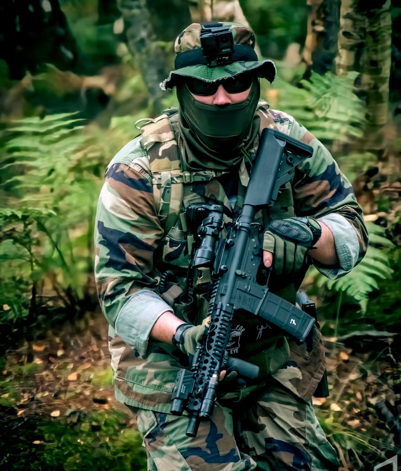 Airsoft Tandskyddsmask [40+ Kamouflage] [Andningsbar] [Justerbar] bild 5