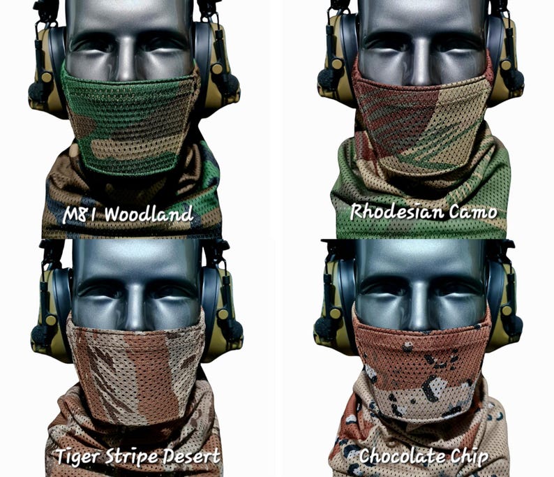 Airsoft Tandskyddsmask [40+ Kamouflage] [Andningsbar] [Justerbar] bild 13