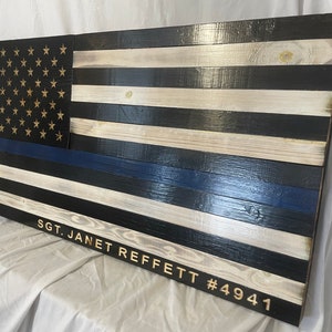 Rustic Wooden Flag with custom inscription  (21x40)