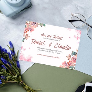 EDITIERBARE HOCHZEITSKARTE | Benutzerdefinierte Hochzeitskarte | Brautpaar Grußkarte | Herzlichen Glückwunsch Hochzeitskarte | Hochzeitskarte |
