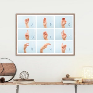 DOWNLOADABLE ASL Printable Wall Art, Sign Language Printable, Sign Language Poster, Printable Poster, Educational Poster, Sign Poster