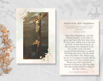 Printable St Mary Magdalene Prayer Card Etsy