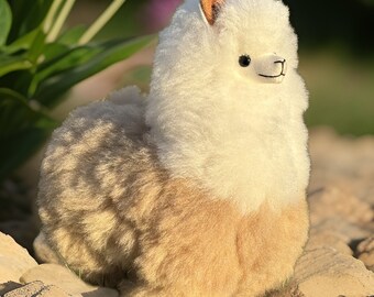 High quality Peruvian Alpaca fur toy, handmade llama with real alpaca fur, extremely soft / Alpaca Stuffed Animal Plush Alpaca Fur