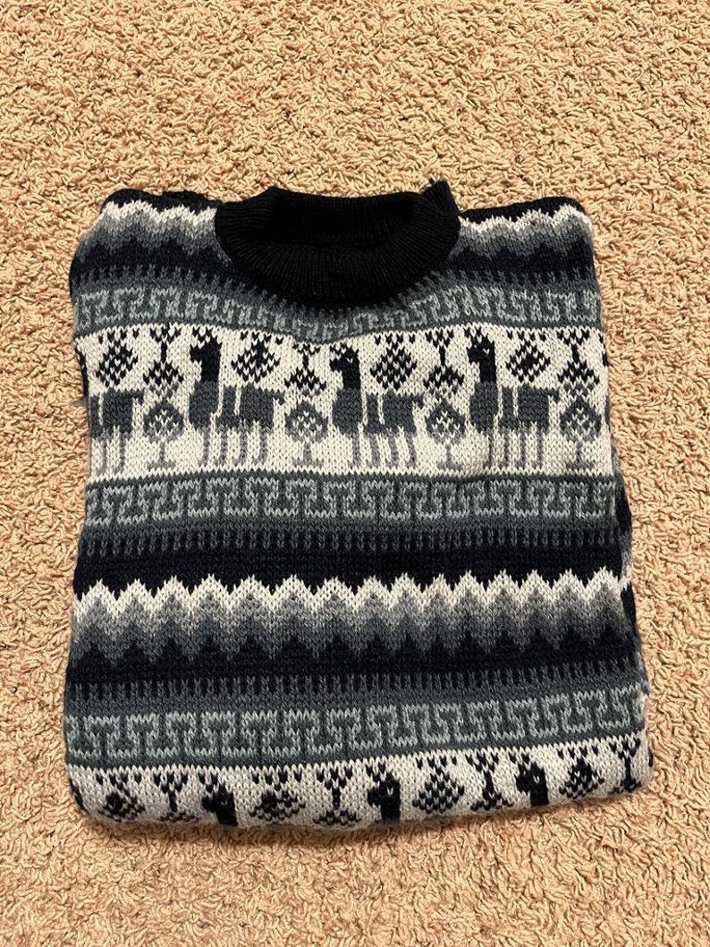 Alpaca Sweater Unisex Alpaca Wool Handmade Sweater Alpaca Pullover ...