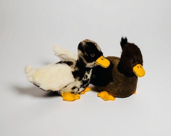 Peluche de canard en fourrure d'alpaga faite à la main. Animaux en peluche en fourrure naturelle.