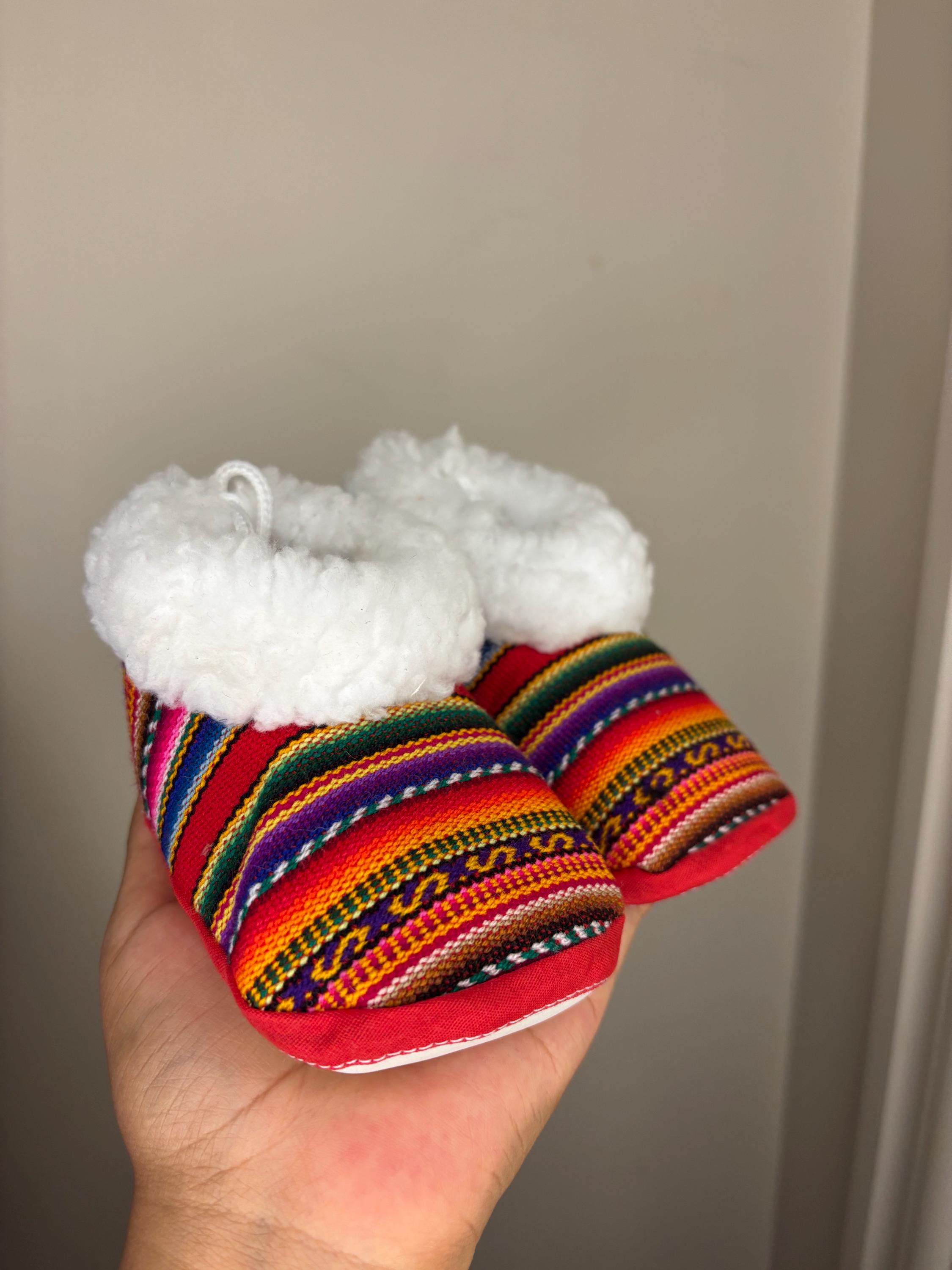 Handmade Andean Baby Booties | Peruvian Fabric Infant Shoes, Boho ...