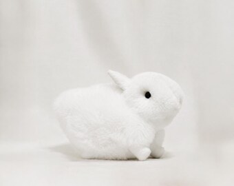 ハンドメイドアルパカファーのウサギのぬいぐるみ | 超ソフトなウサギ