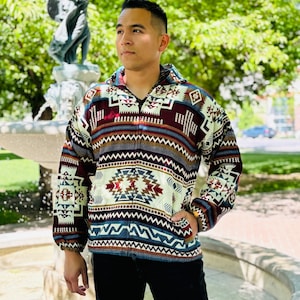 Peruvian Alpaca Jacket. (Autumn Fields) Unisex use. Handcrafted by Indigenous crafters. Super warm and soft, gifs for him.