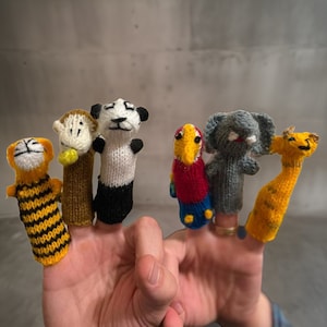 Handmade Knit Zoo Finger Puppets: Storytelling Set of 30 to 100