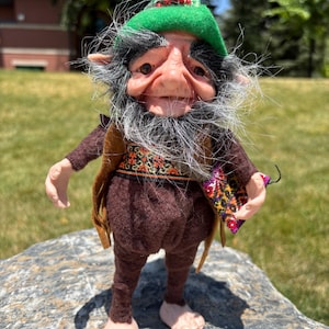 Troll/Duende/Elfe/Cadeau de protection/Ooak FantasyArt Doll/gif pour collectionneur de trolls/êtres magiques/Figurines de nain de jardin/gardien de troll gobelin maison