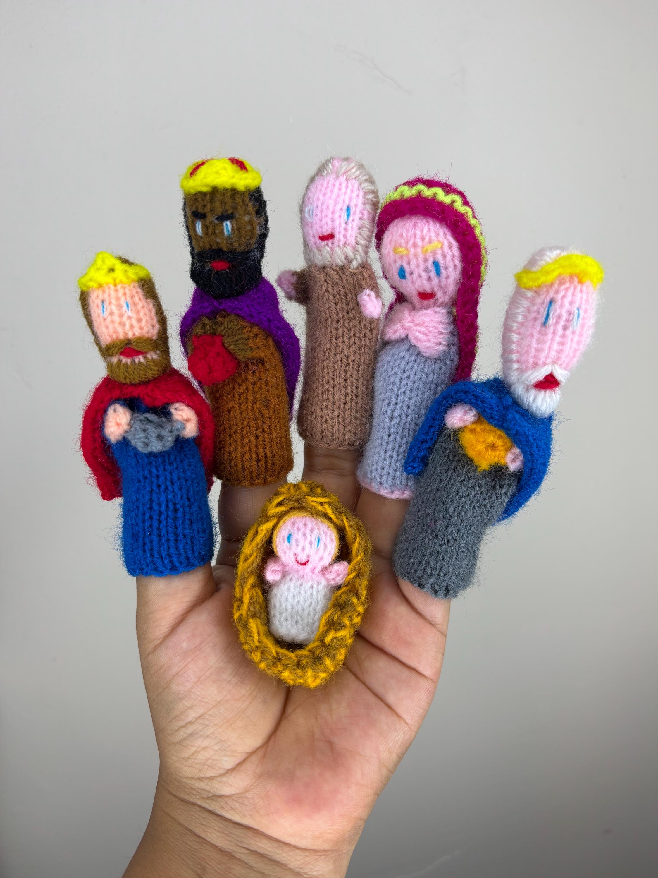 Handmade Wool Nativity Finger Puppet Set – Christmas Storytelling Toy ...