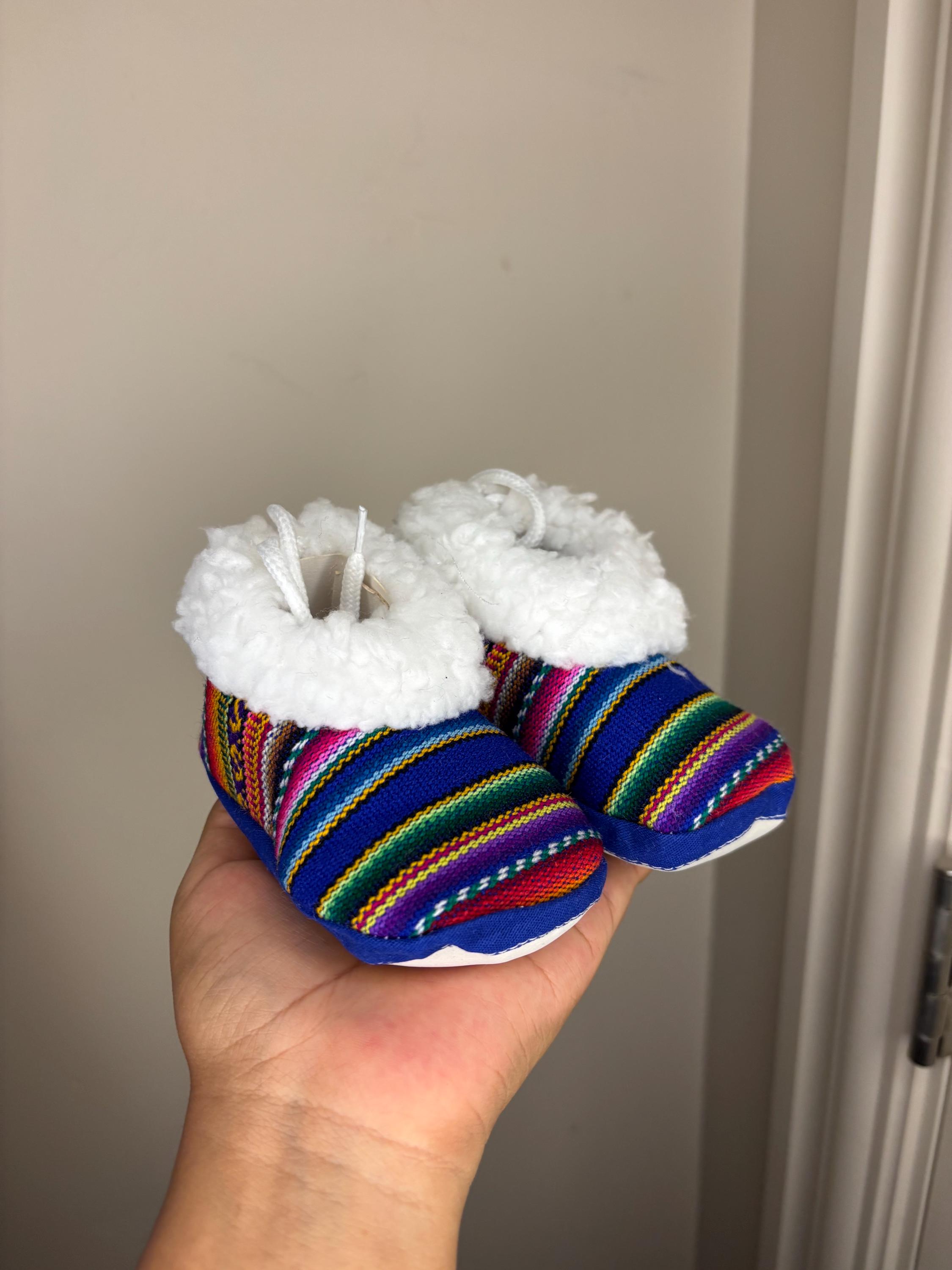 Handmade Andean Baby Booties | Peruvian Fabric Infant Shoes, Boho ...