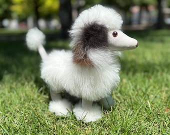 Alpaka Pudel Plüschtier: Weicher weißer Hund Stofftier