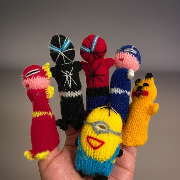 Lot of 100 Handknitted Finger Puppets Peruvian NEW, wholesale Knit Finger Puppets, Hand Knitted Finger Puppets, Educational finger puppets