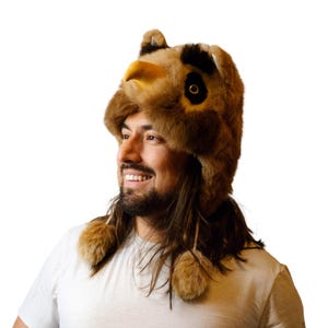 Handmade Furry Alpaca Owl Hat: Warm Winter Cosplay Costume