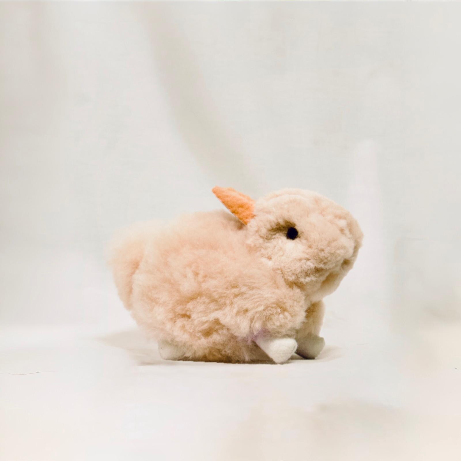 ハンドメイドアルパカファーのウサギのぬいぐるみ | 超ソフトなウサギ