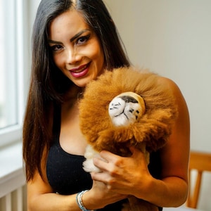 Big handmade Alpaca Lion Plush: Collectible Peruvian Toy