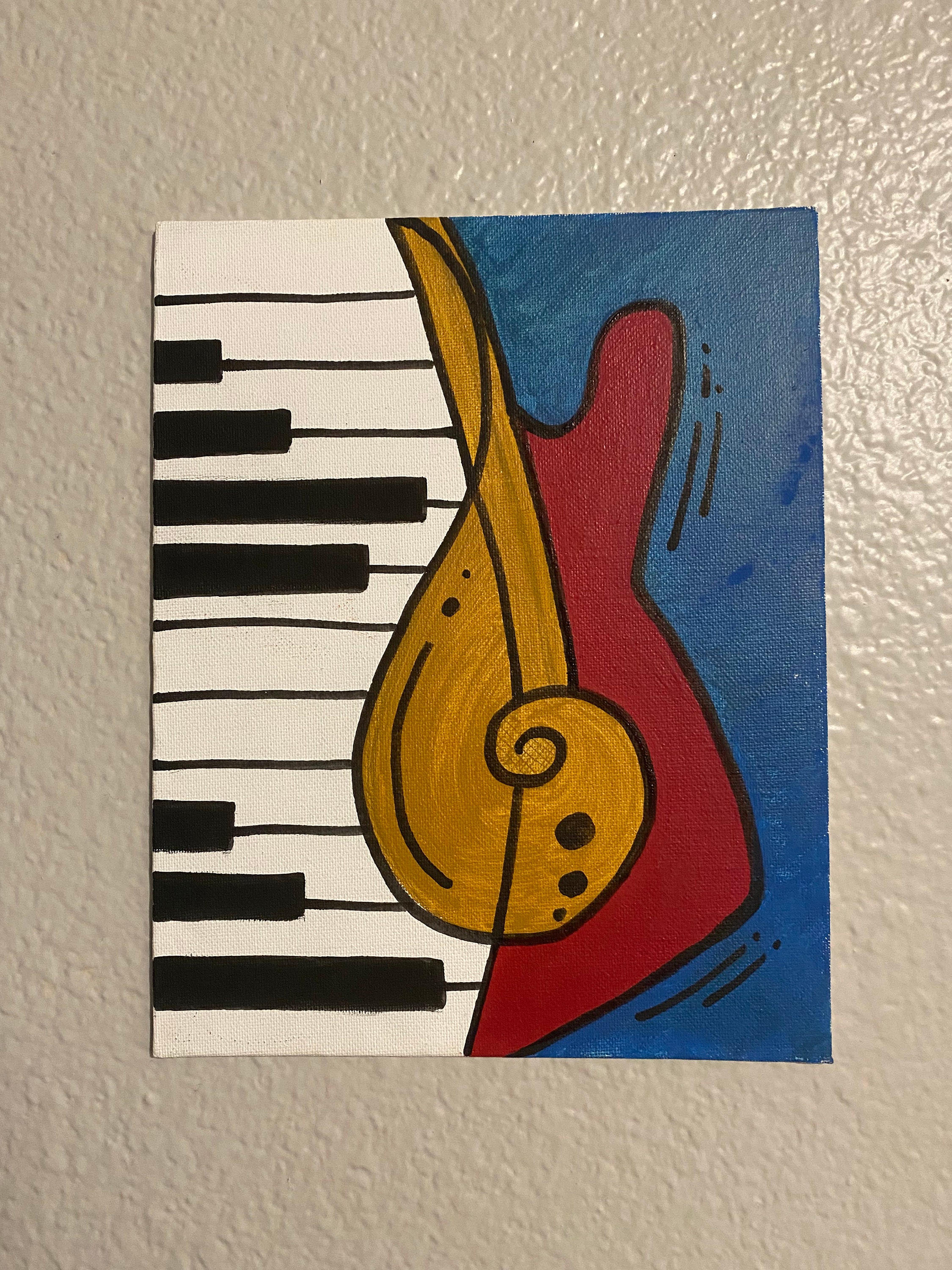 Original Oil Canvas Painting Handmade Abstract Music Guitar Piano Fusion  Painting Textured Painting Mother Gift Room Decor Office Decor - Etsy