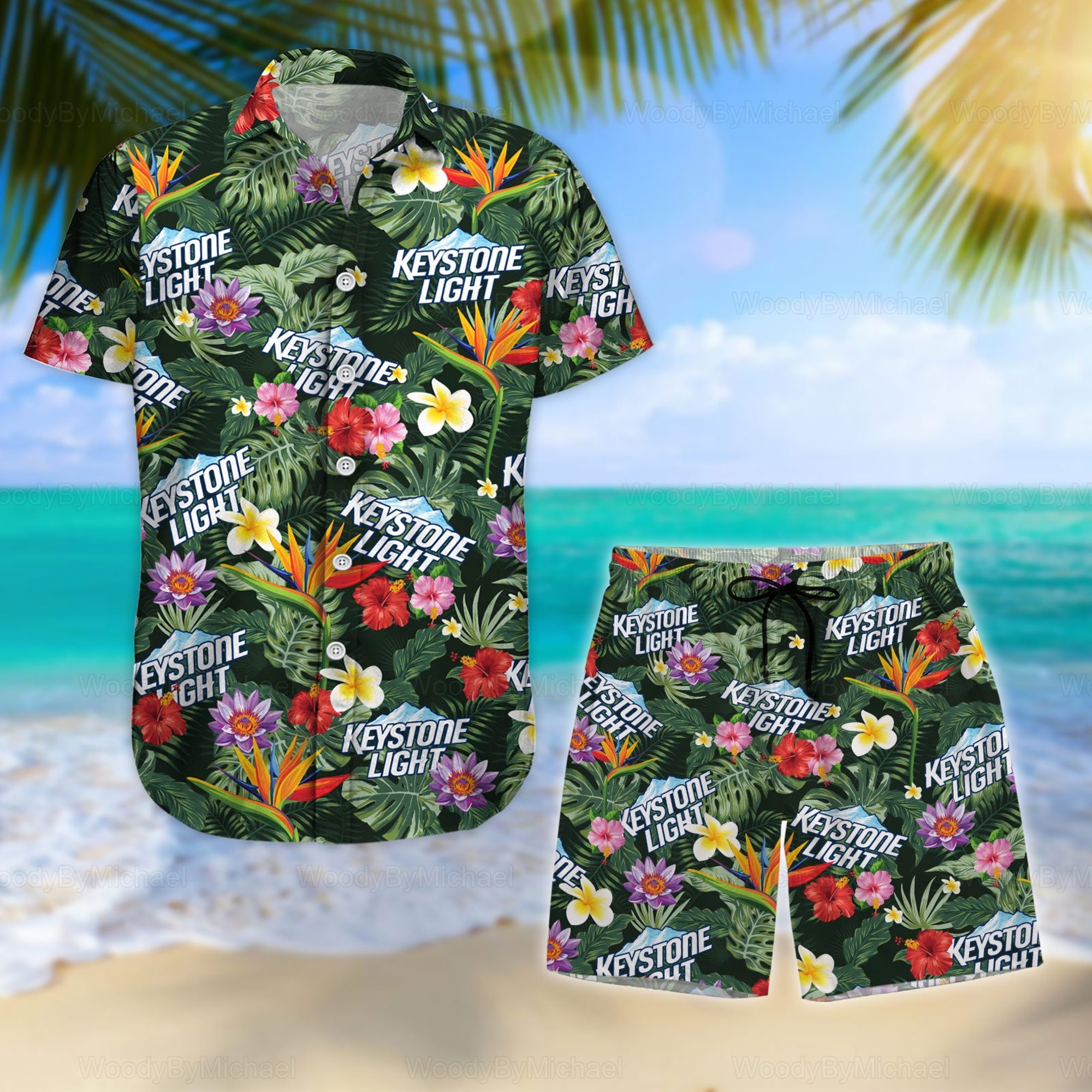 Keystone Light Tropical Hawaii Shirt/