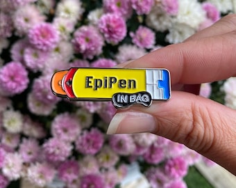EpiPen in Tasche Emaille Pin Allergieaufklärung Metall Pin Abzeichen