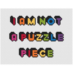 Autism Awareness Cross Stitch Pattern ( PDF : Digital Download)