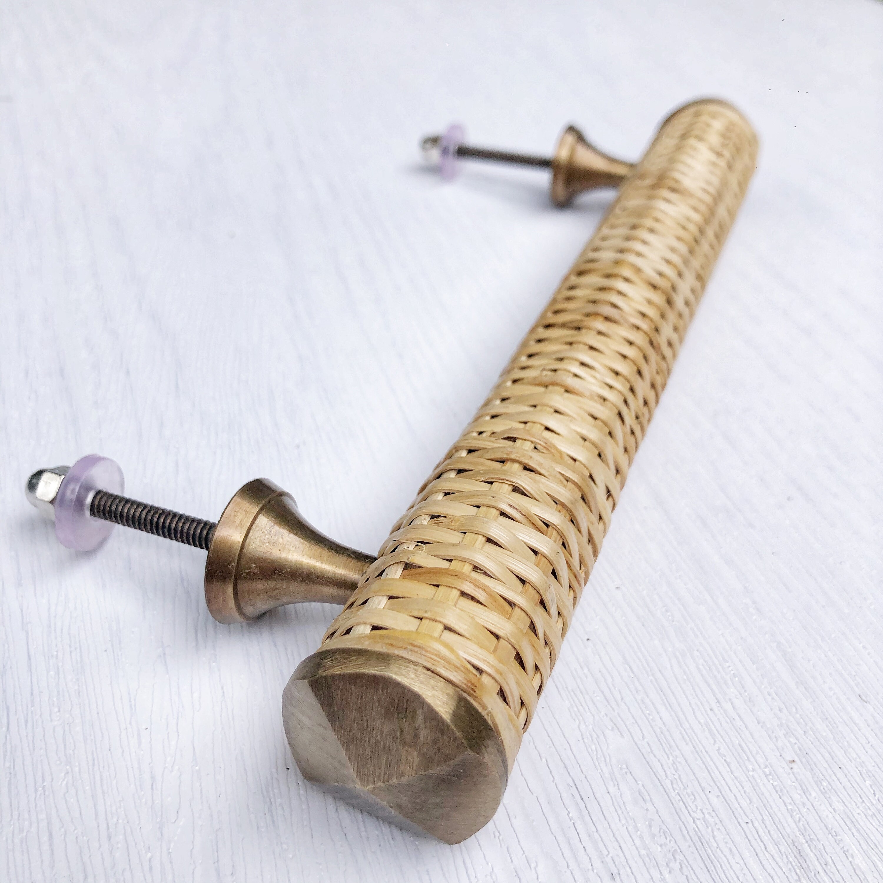 Medium Rattan Handle Rattan Handles Boho Handle Natural Etsy