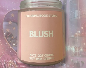 Vela de cera de soja Blush Rose, 8 oz