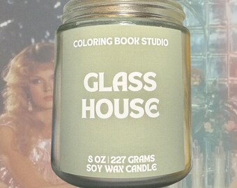 Vela de cera de soja y eucalipto Glass House, 8 oz