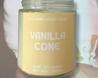 Vela de soja perfumada con cono de vainilla, 8 oz