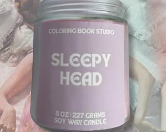 Vela de cera de soja y lavanda Sleepyhead, 8 oz