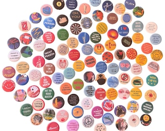 Botones de arte vintage, alfileres hechos a mano (2,25 pulgadas)