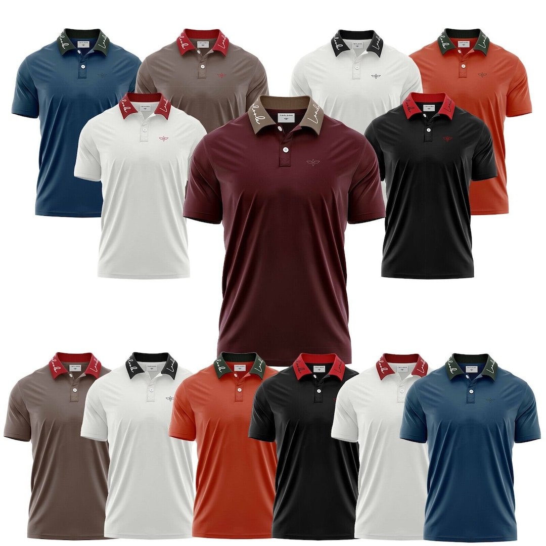 Men's Polo Shirt Slim Fit Short Sleeve 100 Cotton Pique Etsy UK