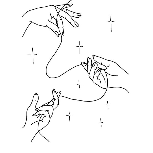 Embroidery Pattern "Hands of Fate" instant Download