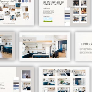 Interior Design Presentation For Architect Client, Canva Template, Client Welcome Packet Template, Customer Offer, Moodboard, Shopping list
