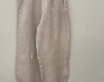 The Elsa Linen Button Trousers. Linen Trousers.