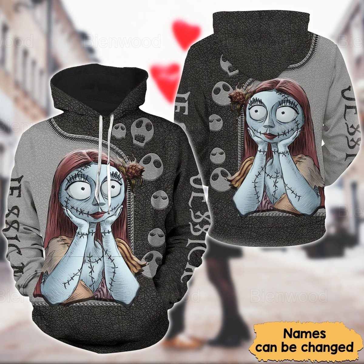 Discover Halloween Jack und Sally Paar Der Albtraum vor Weihnachten 3d hoodies