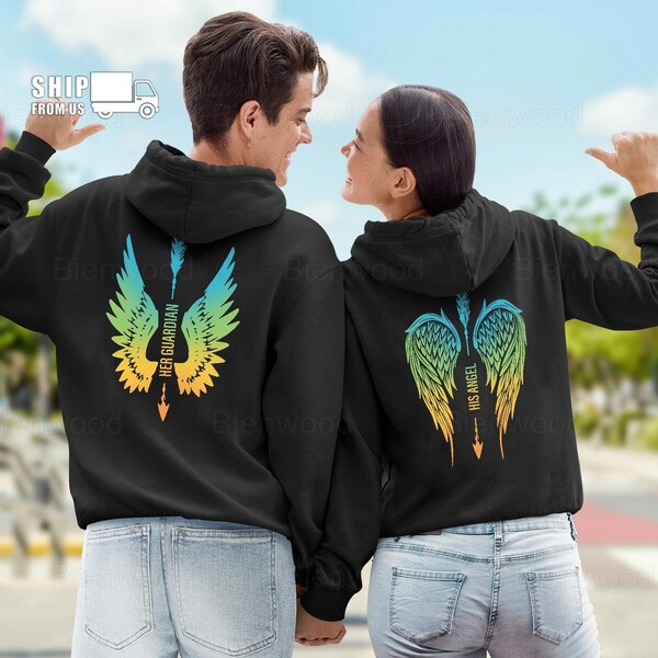 His Angel Her Guardian Hoodies - Etsy