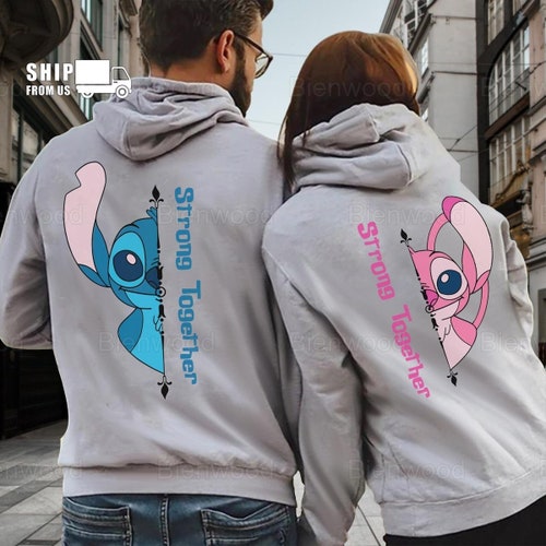 Angel Couple Hoodie Cute Stitch 