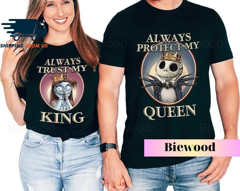 Discover Jack And Sally Couple Shirts, His And Her Hoodies, King And Queen Shirts