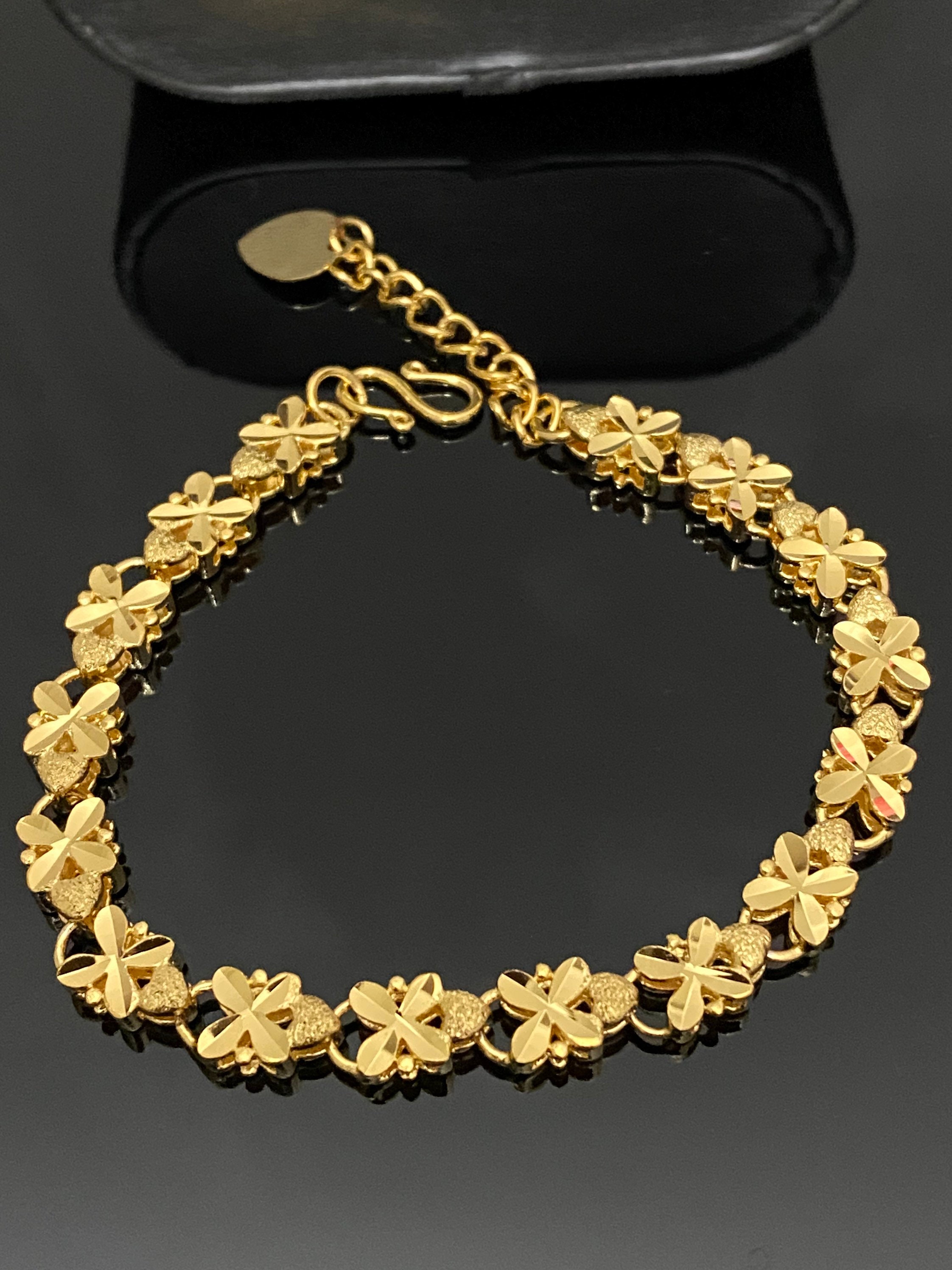 20x23mm 24 K Shiny Gold Plated Flower Charms, Flower Bracelet, Bracele –  mbjewelrymetal