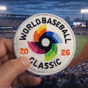 World Baseball Classic 2026 Iron On Patch / Embroidered Baseball Patch 2.3“ / Baseball Fan Patch for Hat Jacket Backpack