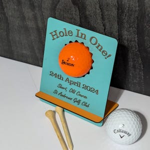 Unique Golf Ball Display | Hole in One Gift | Personalised Handcrafted Golf Ball Holder, Competition, or Retirement Gift