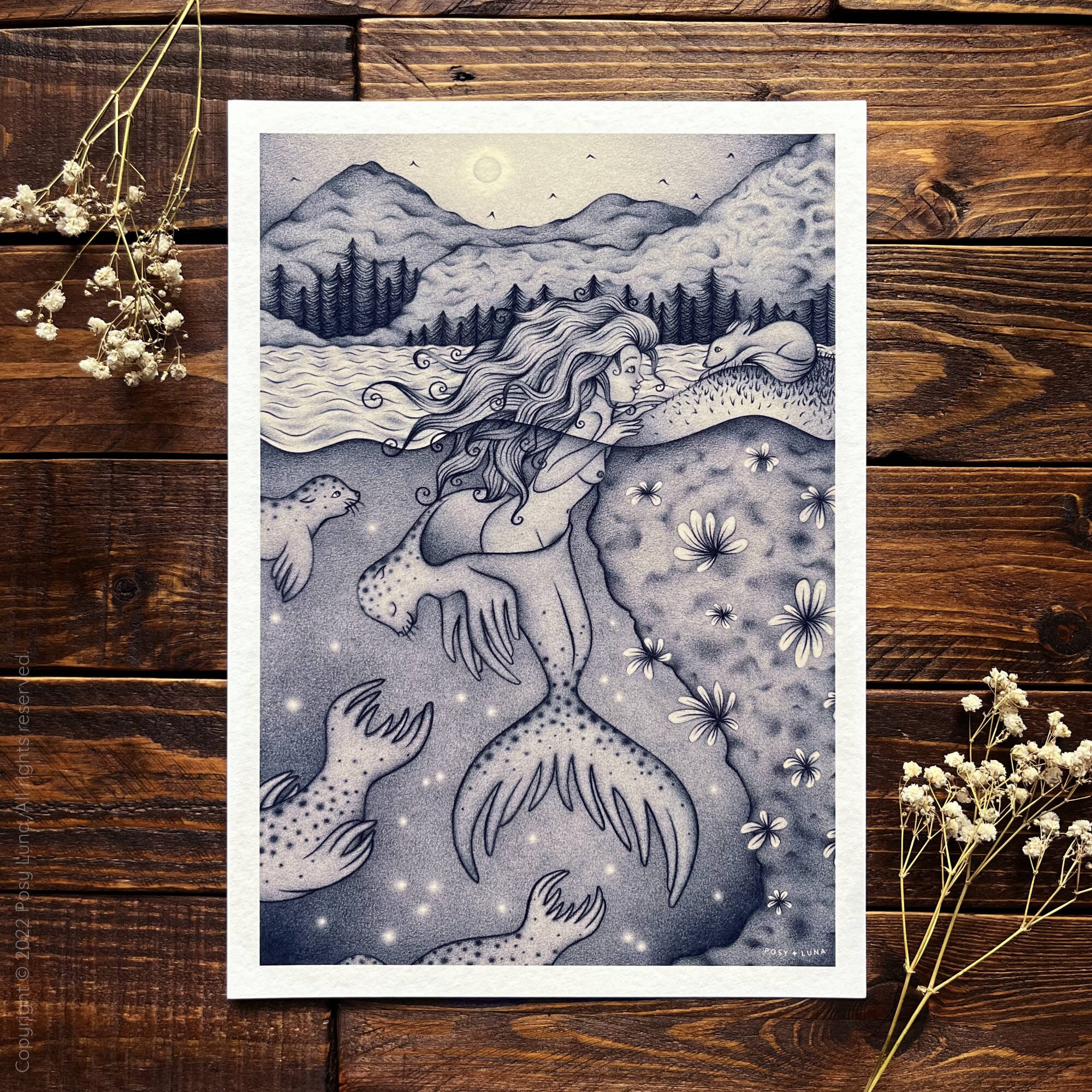 Selkie Art Print Scottish Folklore Wall Art Seal Woman Etsy UK