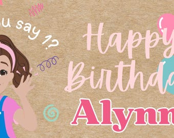 Ms. Rachel Birthday Banner (Hand Painted)