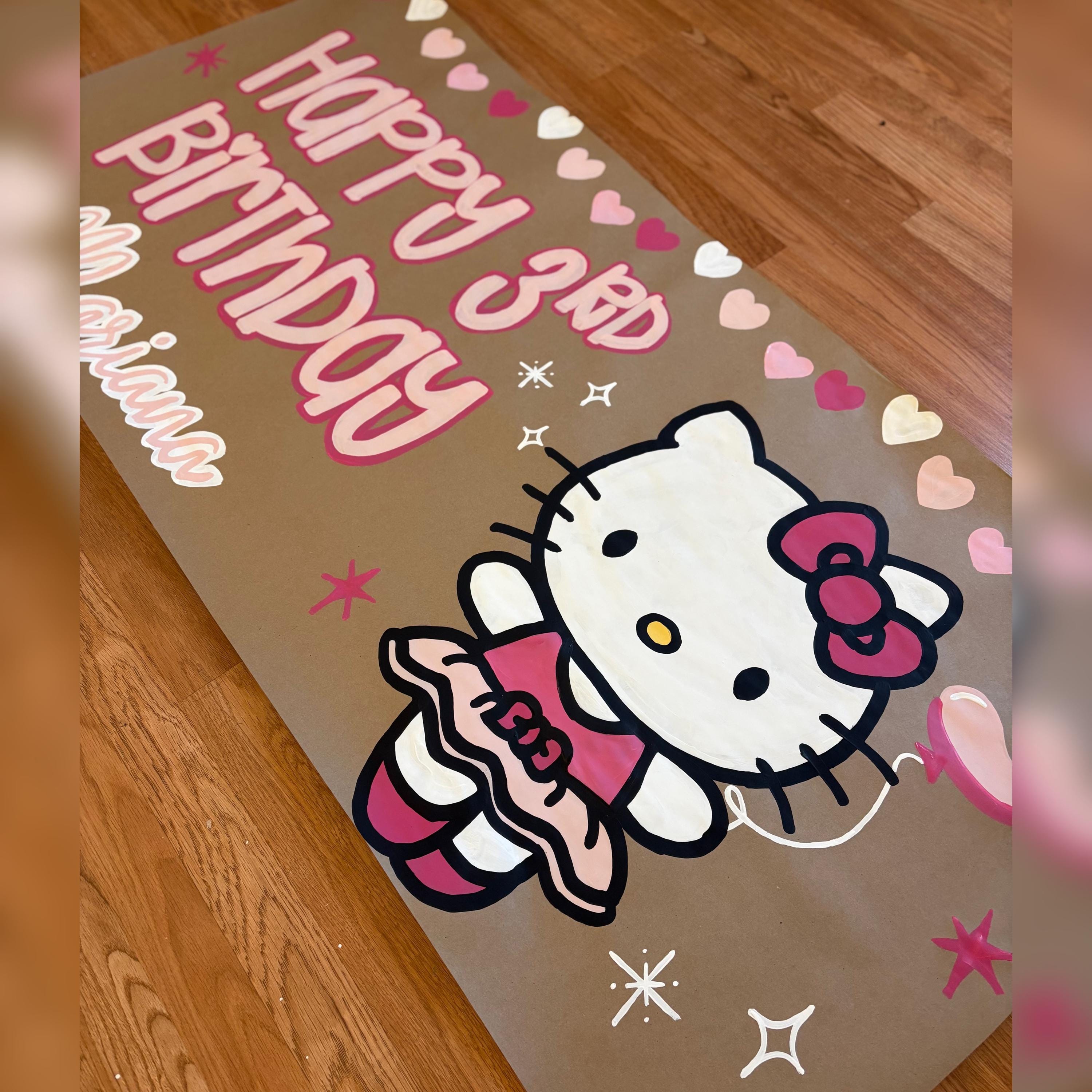 Lot De 17 Ballons De Fête Hello Kitty - Joyeux Anniversaire - Décoration Chat