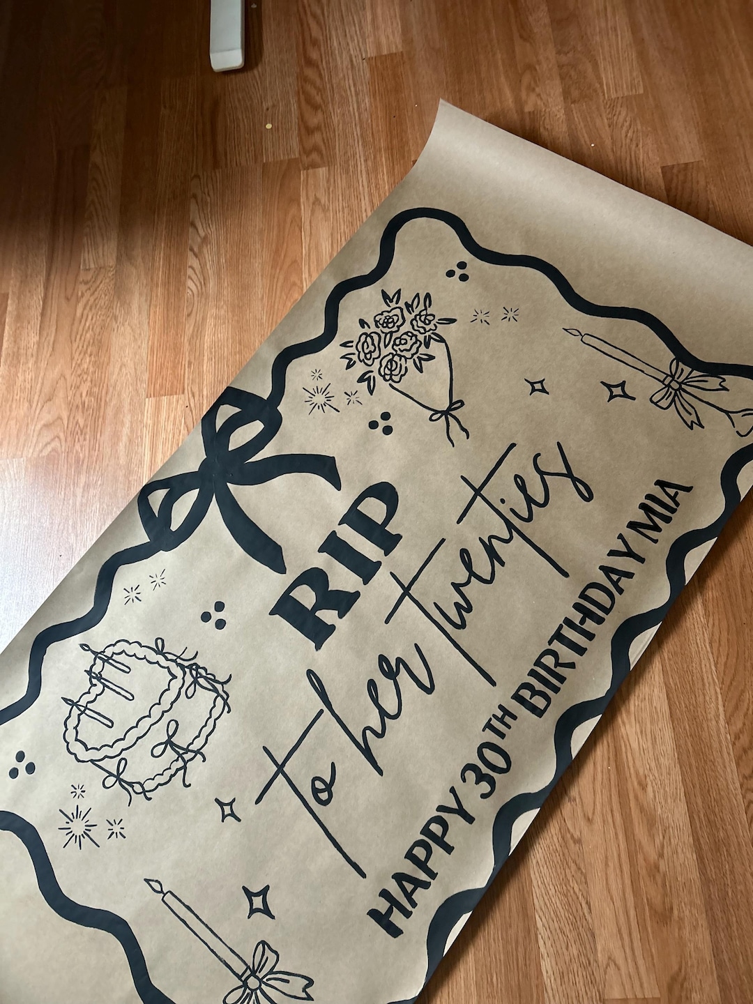 Custom Hand Painted Banner-rip to Her Twenties - Etsy