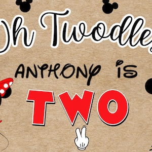 Oh Twodles Mickey Mouse Birthday Banner